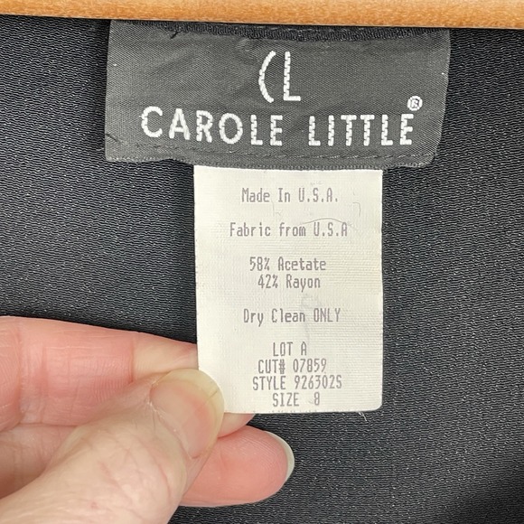 Vintage Carole Little Fit Flare Elegant Maxi Dress Size 8 Minimalist 90s Classic - Picture 6 of 8